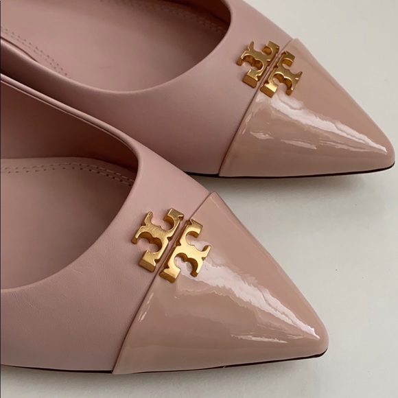 Tory Burch Everly Pointed Toe Leather Flats Pink - Picture 3 of 10